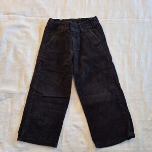 Hanna Andersson boys black corduroy pants size 100 or 4 adjustable waist VGUC